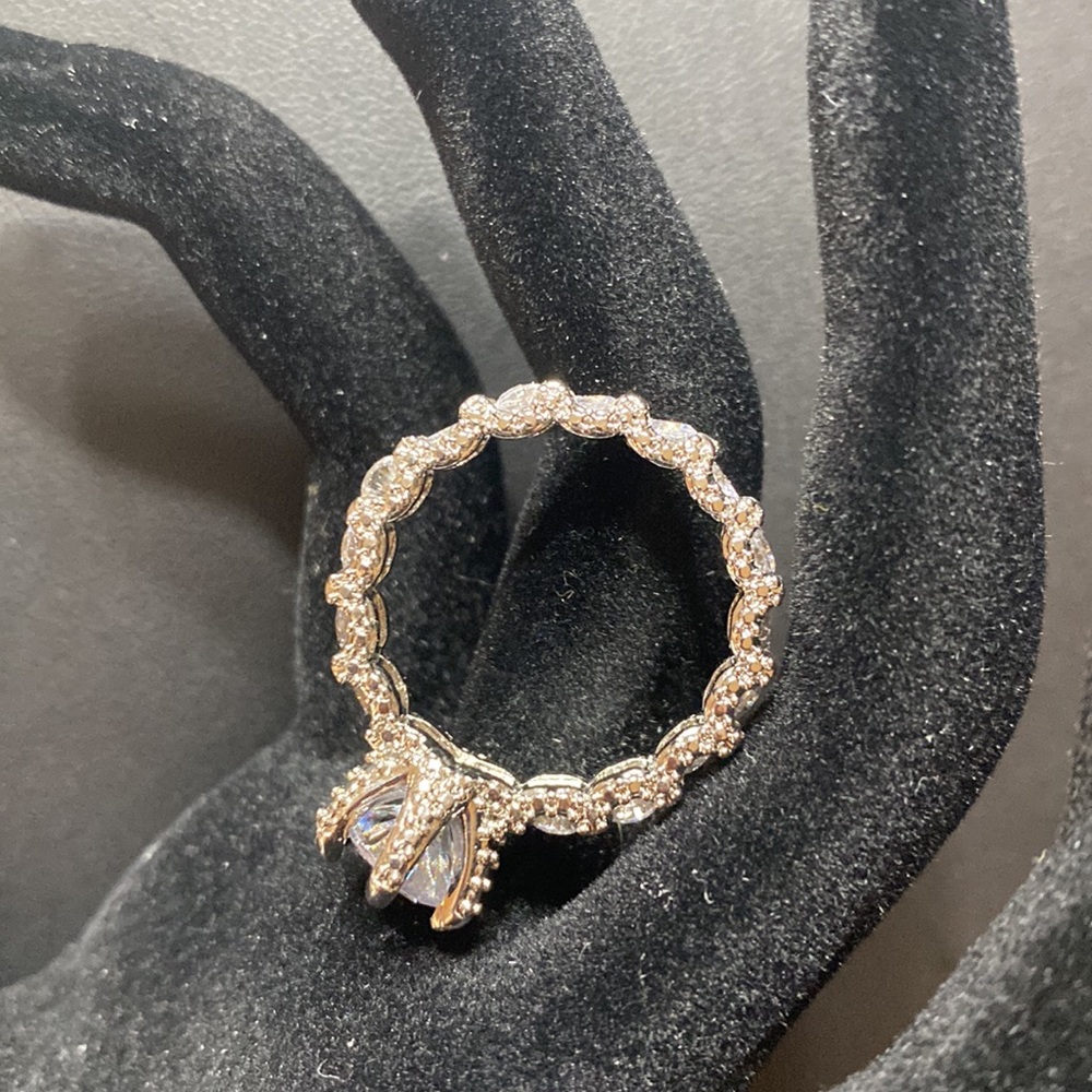 Solitaire Silver Ring - image 2